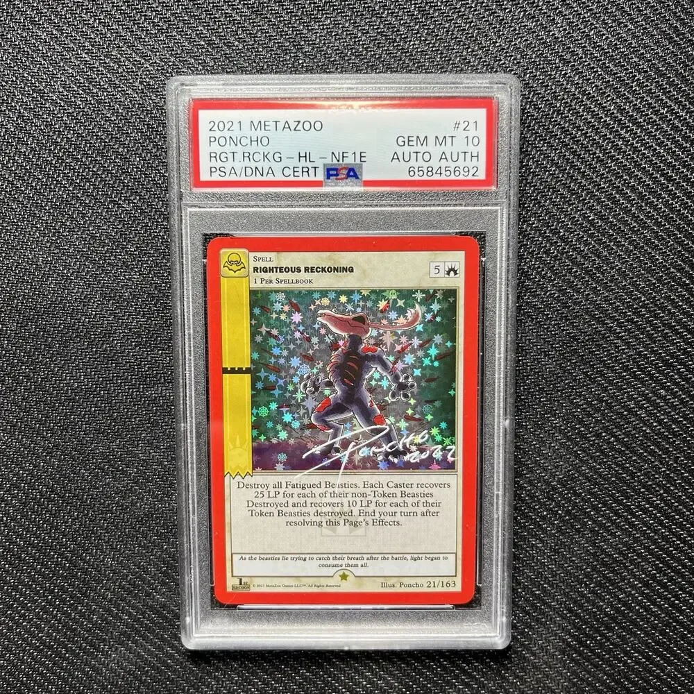 Metazoo Righteous Reckoning PSA 10 Gem Mint Nightfall Holo Poncho Signed Auto